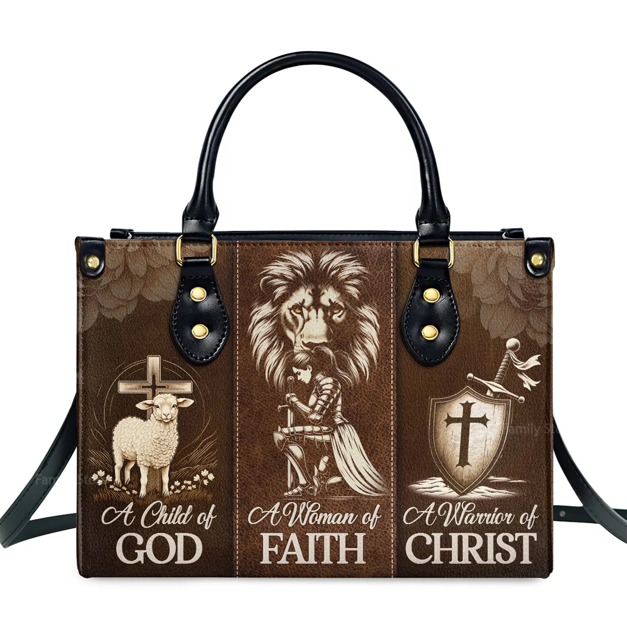 A Woman Of Faith - Thoughtful Gift For Christians - Personalized Leather Handbag With Handle - AT4080942 - Image 2