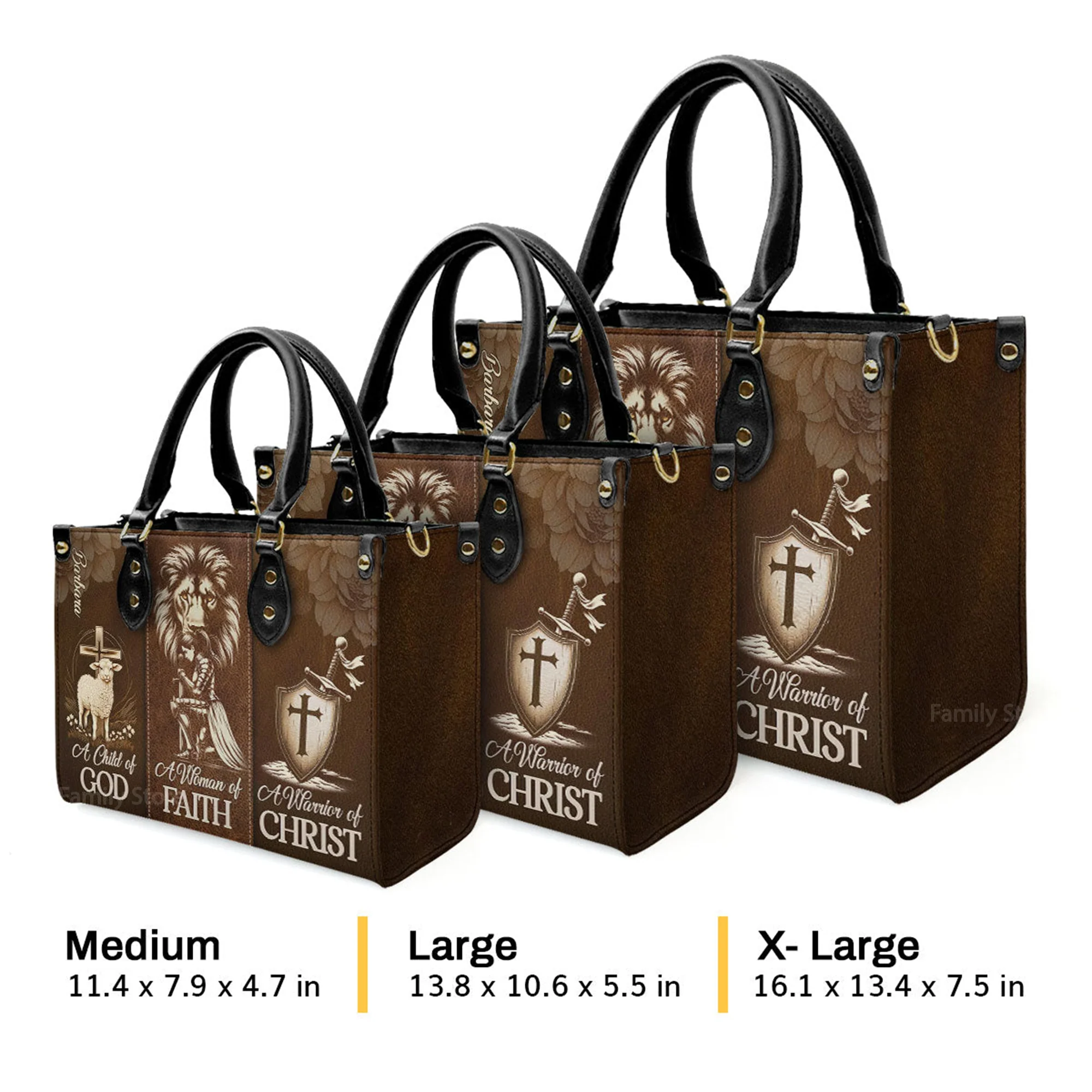 A Woman Of Faith - Thoughtful Gift For Christians - Personalized Leather Handbag With Handle - AT4080942 - Image 4