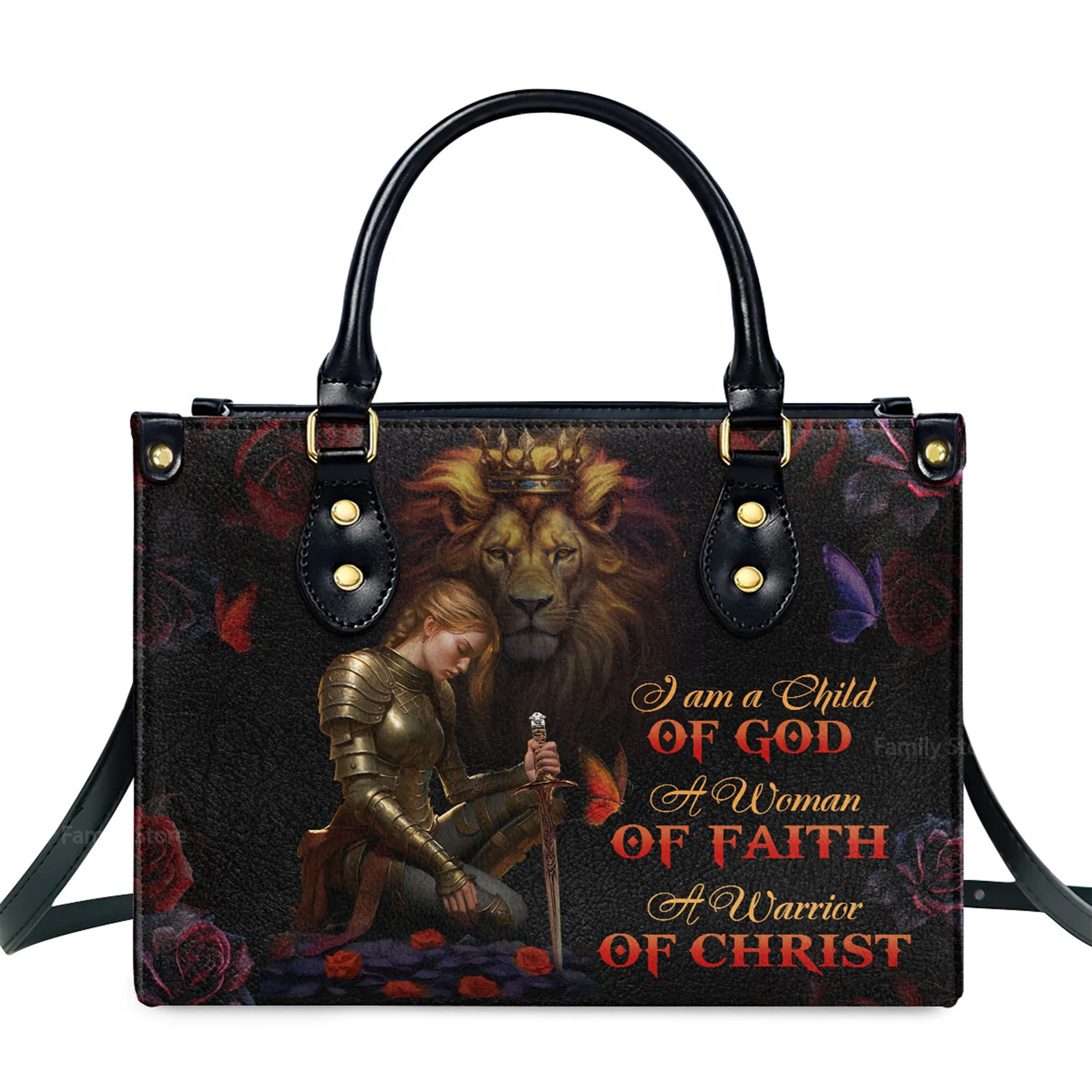 A Woman Of Faith - Thoughtful Gift For Christians - Personalized Leather Handbag With Handle - AT4080943 - Image 2