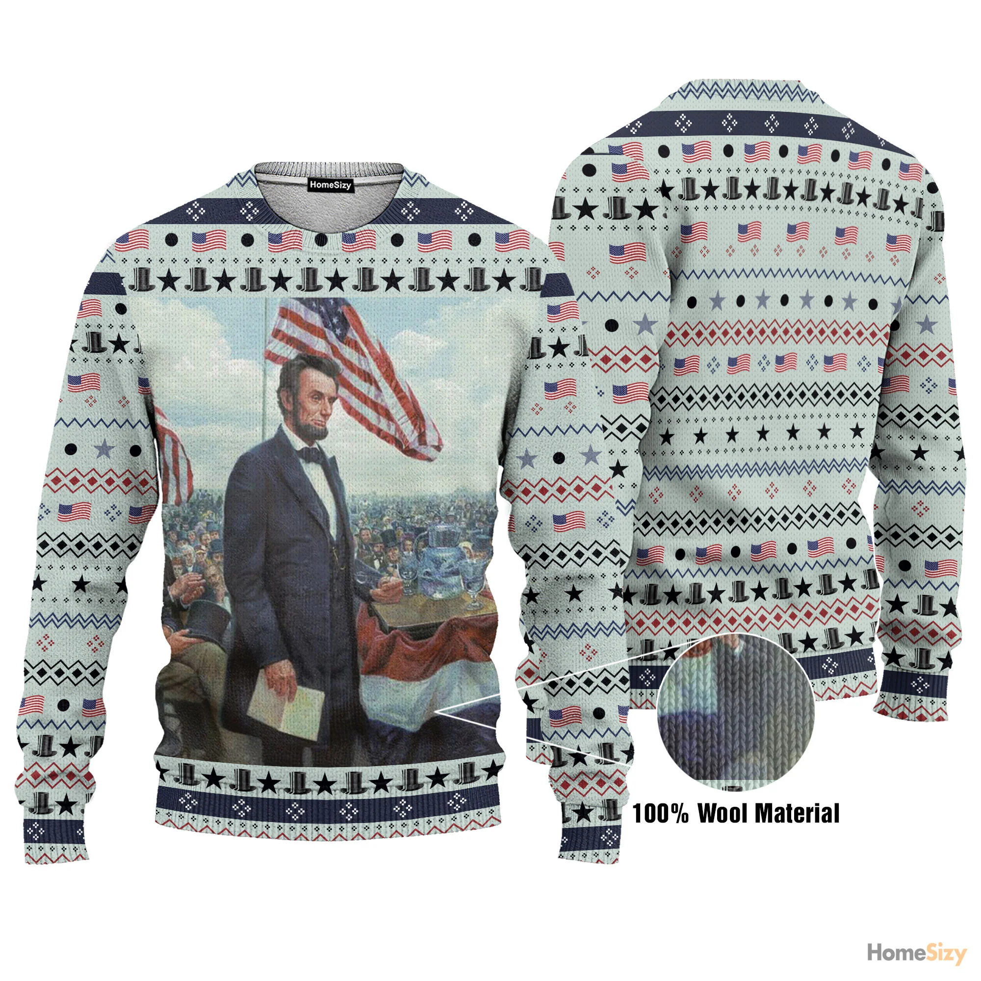 Abraham Lincoln Custom Cosplay - Funny Ugly Sweatshirt - Image 3