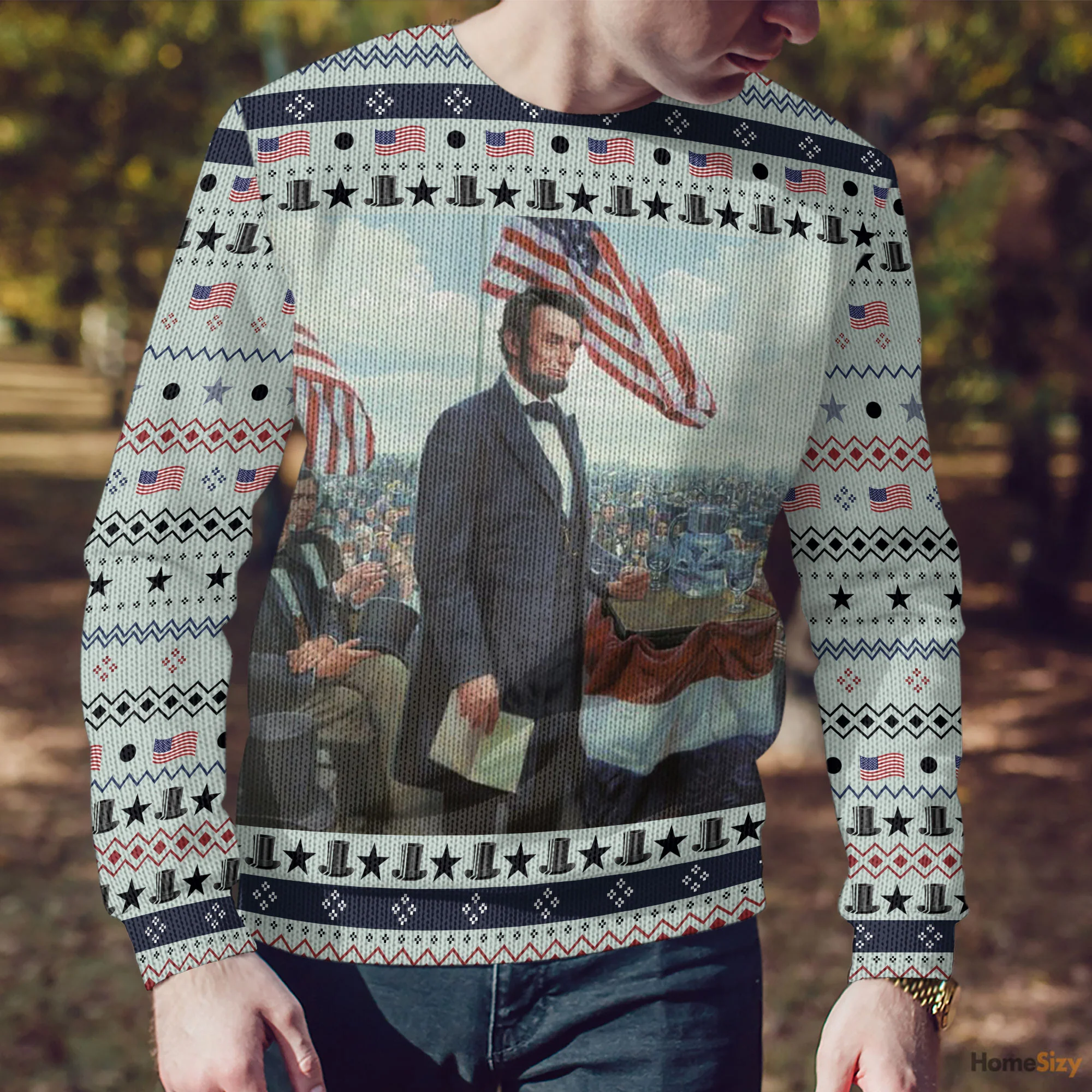 Abraham Lincoln Custom Cosplay - Funny Ugly Sweatshirt - Image 4