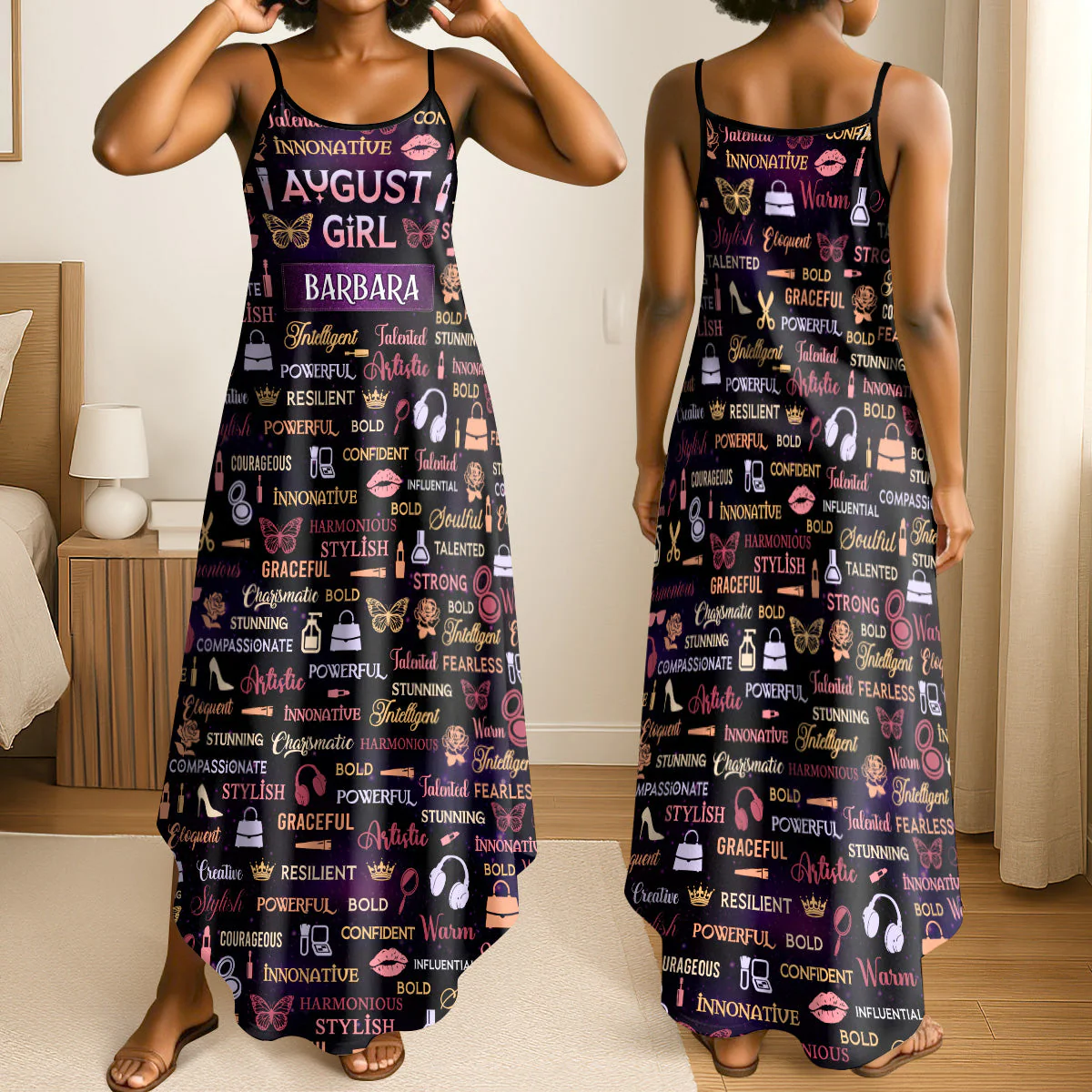 Affirmation Month Girl - Personalized Maxi Dress - Birthday Gift For Women HD95