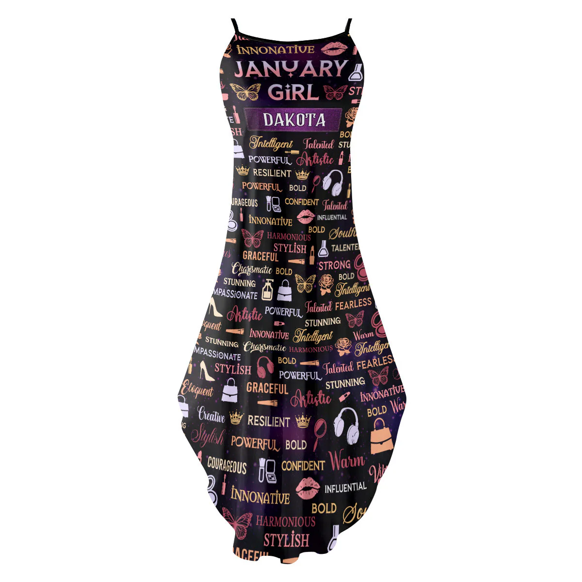 Affirmation Month Girl - Personalized Maxi Dress - Birthday Gift For Women HD95 - Image 2
