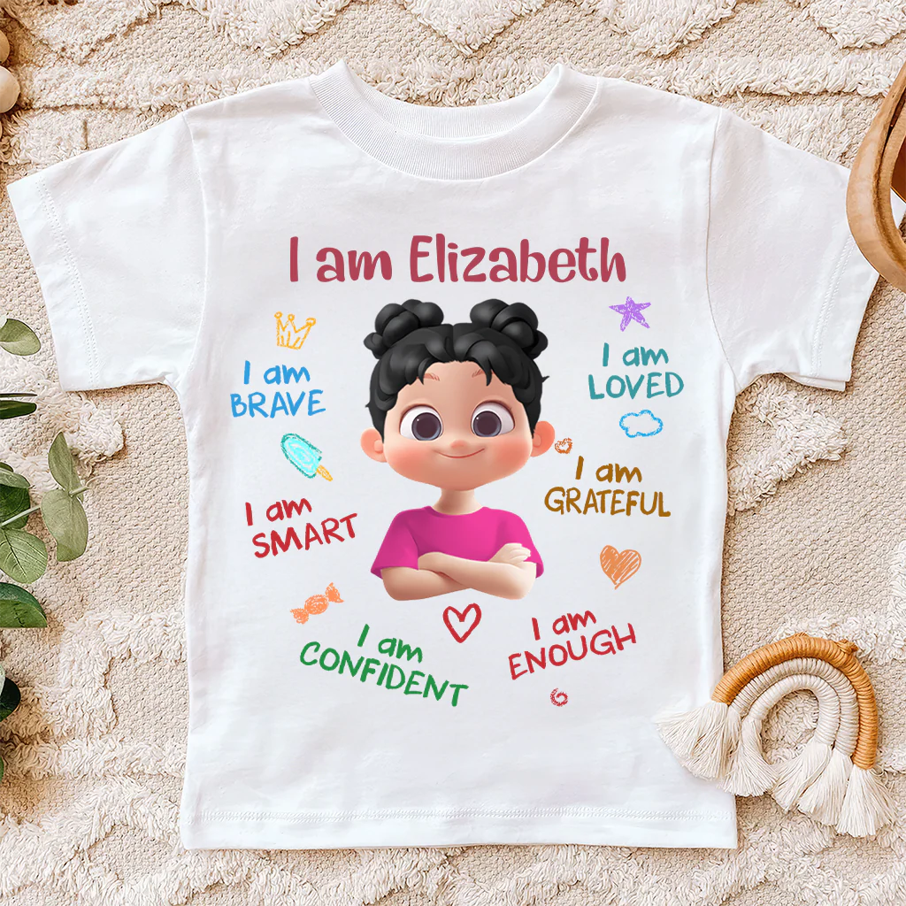 Affirmations I Am Kind I Am Loved Back To School Shirt - Personalized Shirt | GR29 TD118 - Image 2