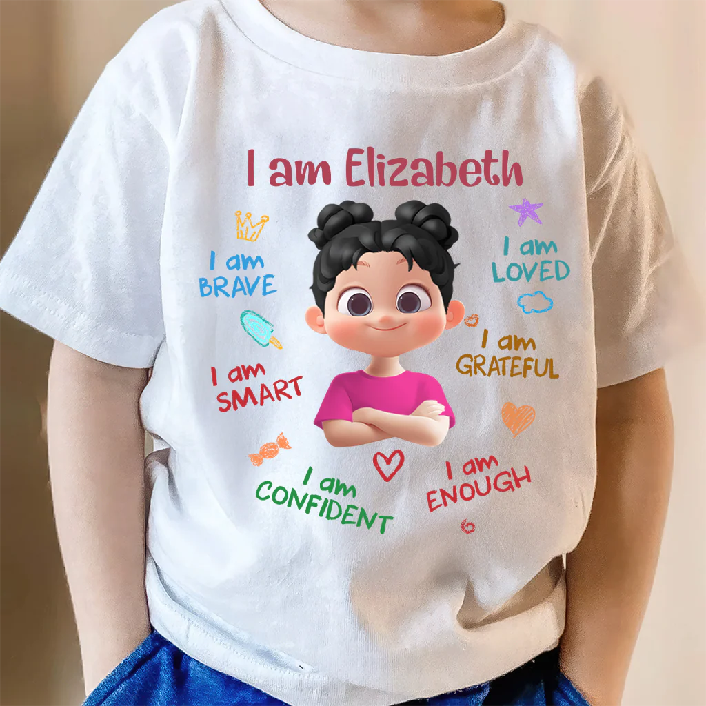 Affirmations I Am Kind I Am Loved Back To School Shirt - Personalized Shirt | GR29 TD118 - Image 3