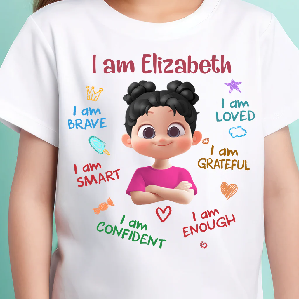 Affirmations I Am Kind I Am Loved Back To School Shirt - Personalized Shirt | GR29 TD118 - Image 5
