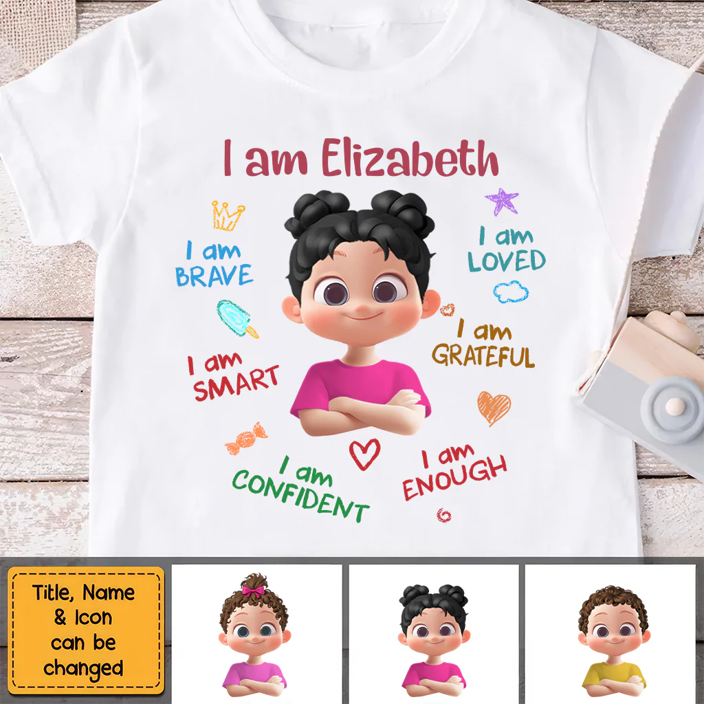 Affirmations I Am Kind I Am Loved Back To School Shirt - Personalized Shirt | GR29 TD118 - Image 6