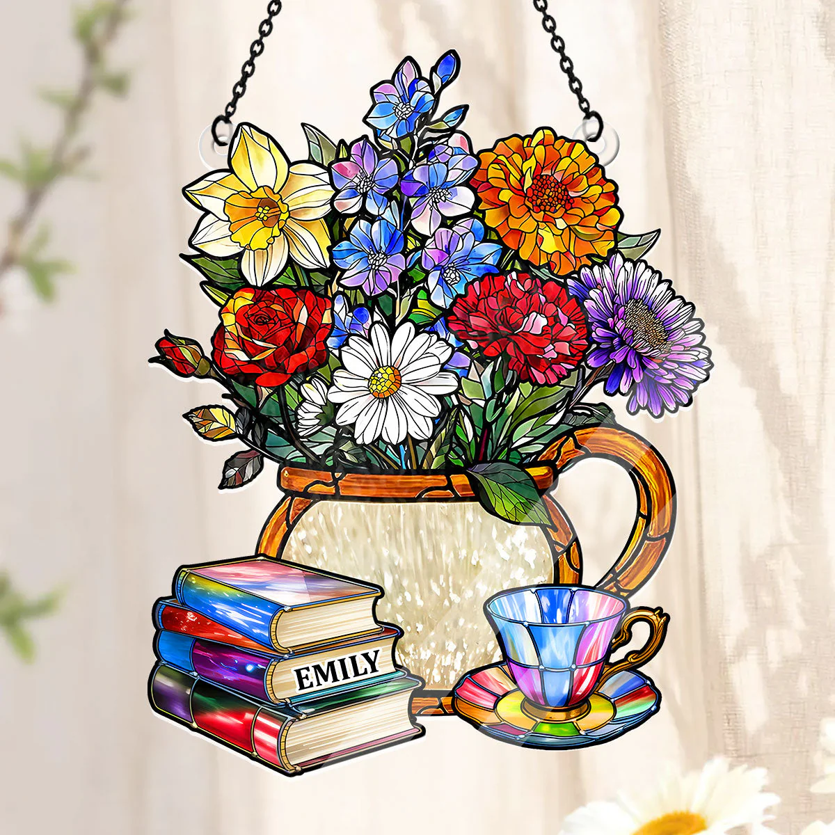 Afternoon Reads - Personalized Acrylic Suncatcher - Gift For Book Lovers, Her | HH01 - Image 3