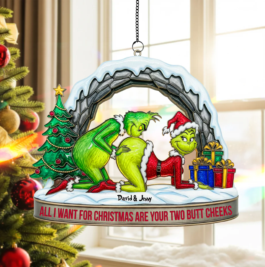 All I Want For Christmas Are Your Two Butt Cheeks - Personalized Window Hanging Suncatcher - Gift For Couples NL122 - Image 3