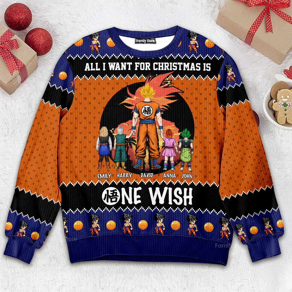 All I Want For Christmas Is One Wish - Personalized Ugly Sweater - Christmas Gift For DrBa Dad, Grandpa, | CL03.V2 HH01
