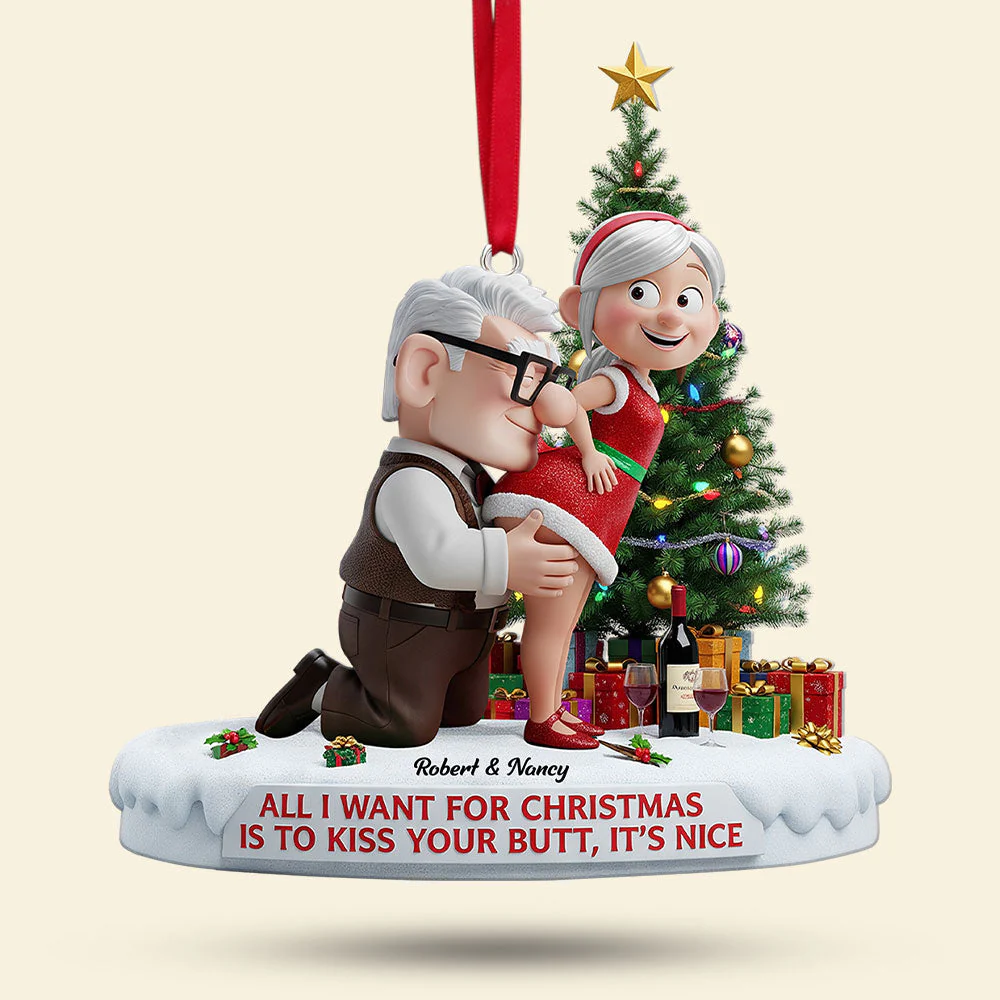 All I Want For Christmas Is To Kiss Your Butt - Personalized Acrylic Ornament - Christmas Gifts For Naughty Couple | HH01 - Image 3