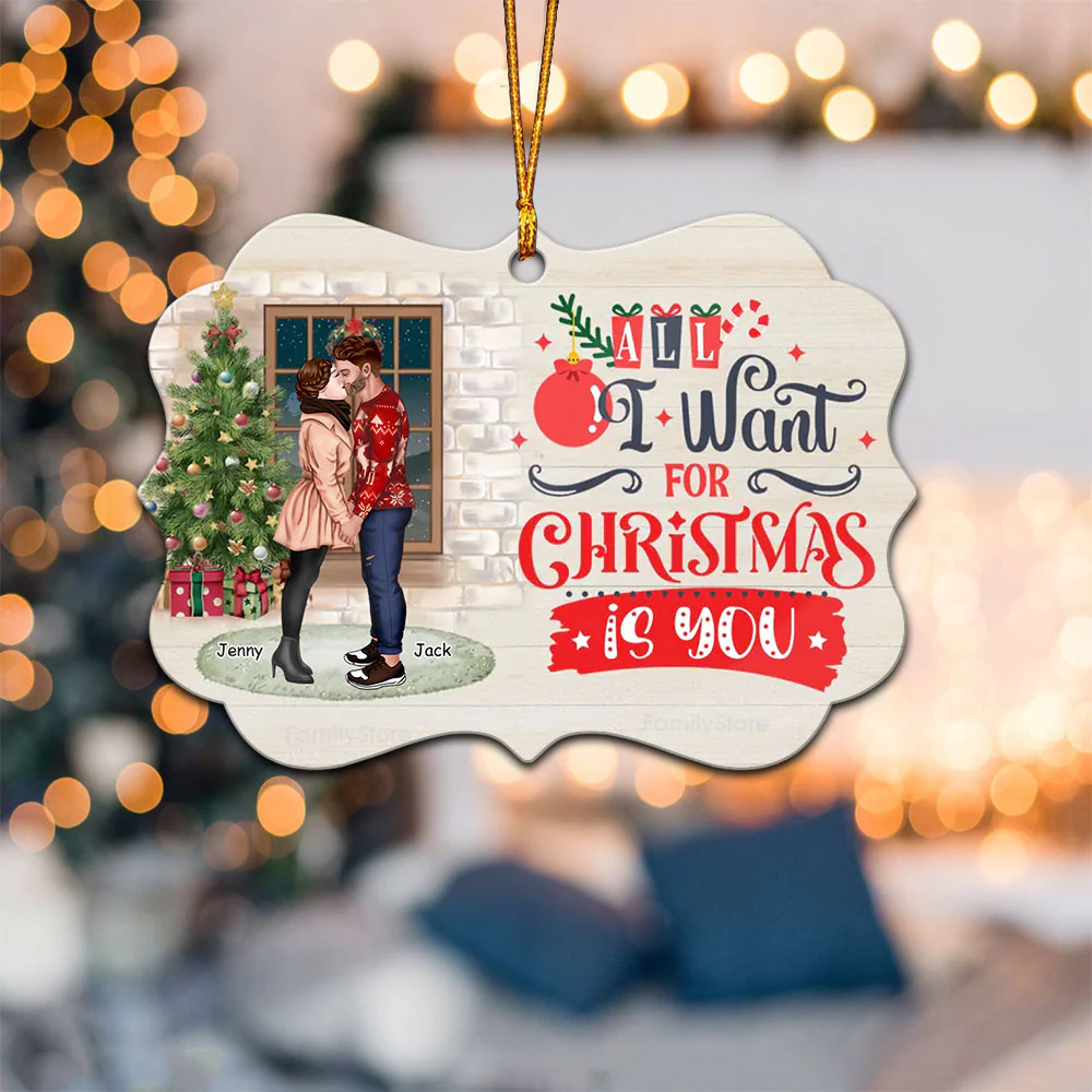 All I Want For Christmas Is You - Gift for Couples - Personalized Wood Ornament - CL30 NH96 - Image 2