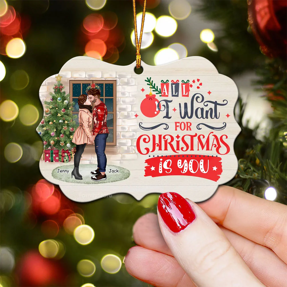 All I Want For Christmas Is You - Gift for Couples - Personalized Wood Ornament - CL30 NH96 - Image 3