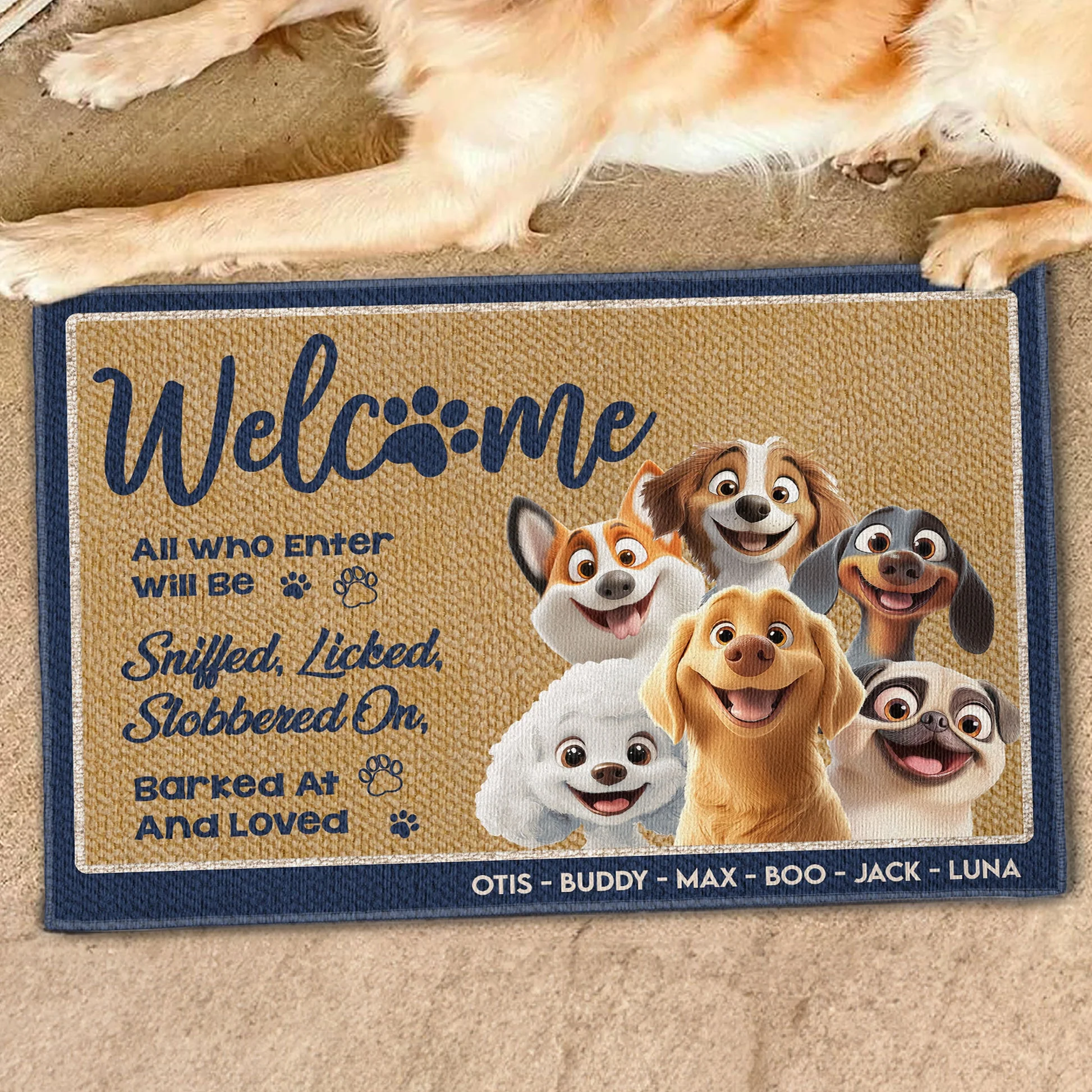 All Who Enter Will Be Sniffed, Licked - Personalized Doormat - Gift for Pet Owners, Pet Lovers, Dog Mom | CLP15 NH96