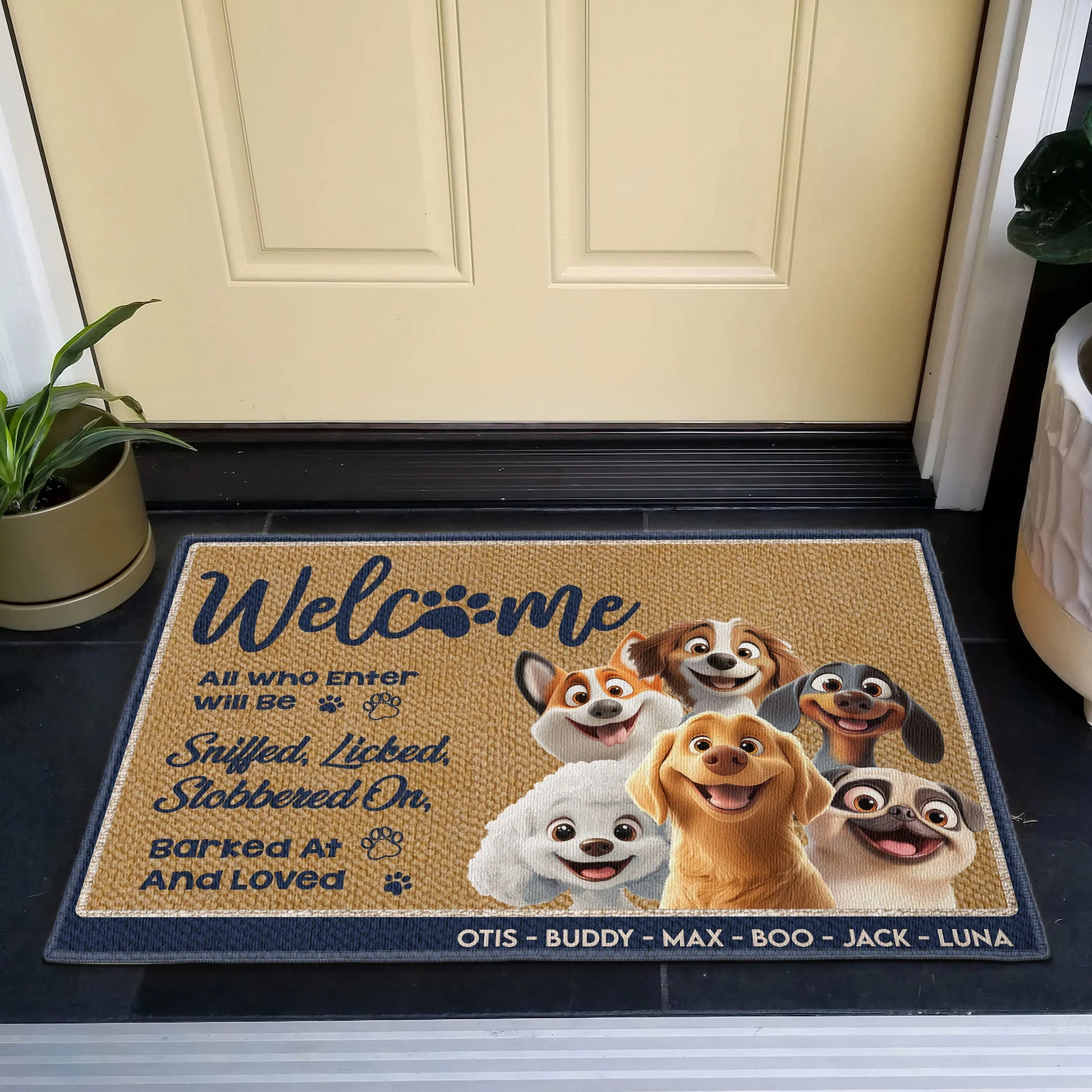 All Who Enter Will Be Sniffed, Licked - Personalized Doormat - Gift for Pet Owners, Pet Lovers, Dog Mom | CLP15 NH96 - Image 3