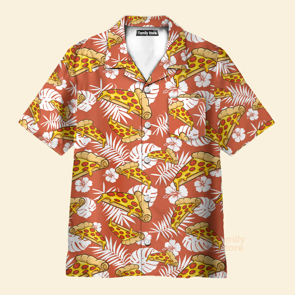 Aloha Tropical Pizza Shirt For Men Hawaiian Shirt - Image 2