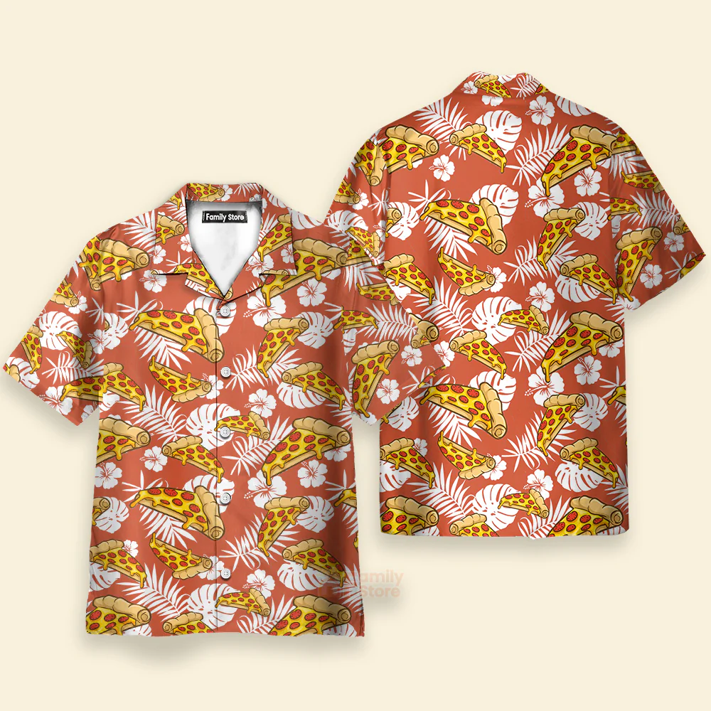Aloha Tropical Pizza Shirt For Men Hawaiian Shirt - Image 3