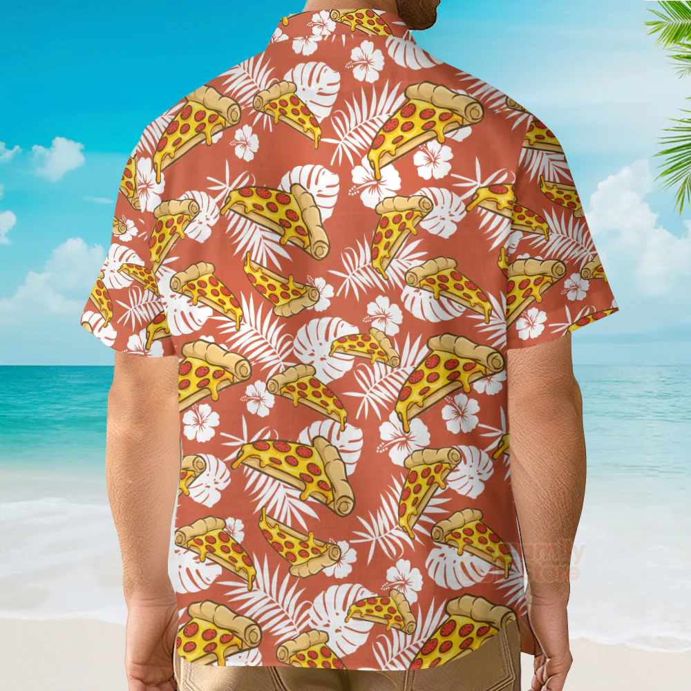 Aloha Tropical Pizza Shirt For Men Hawaiian Shirt - Image 5