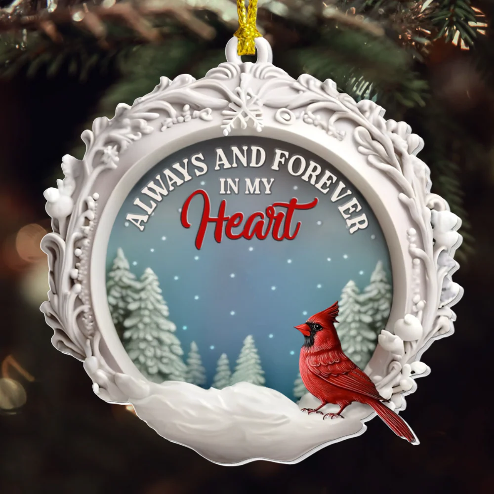 Always And Forever In My Heart - Personalized Acrylic Ornament - Image 4