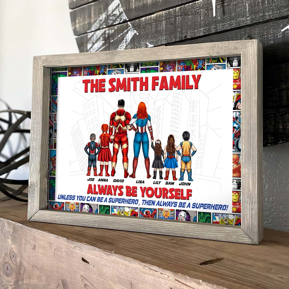 Super Hero Always Be Yourself, Be A Super Family Personalized Canvas Print, Gift For Family - CL02 PT - Image 3