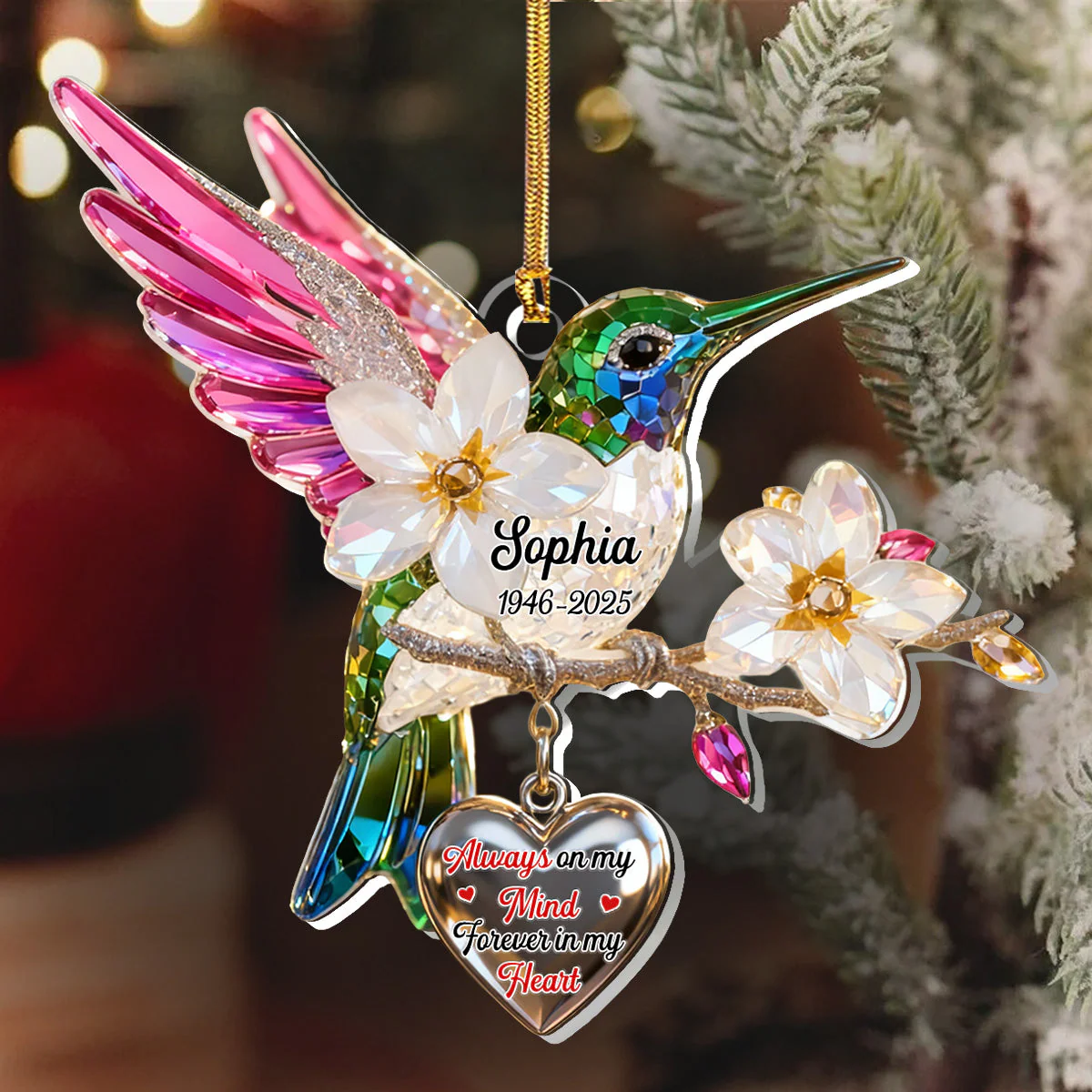Always On My Mind Forever In My Heart - Personalized 1-Layer Acrylic Ornament HL128 - Image 2