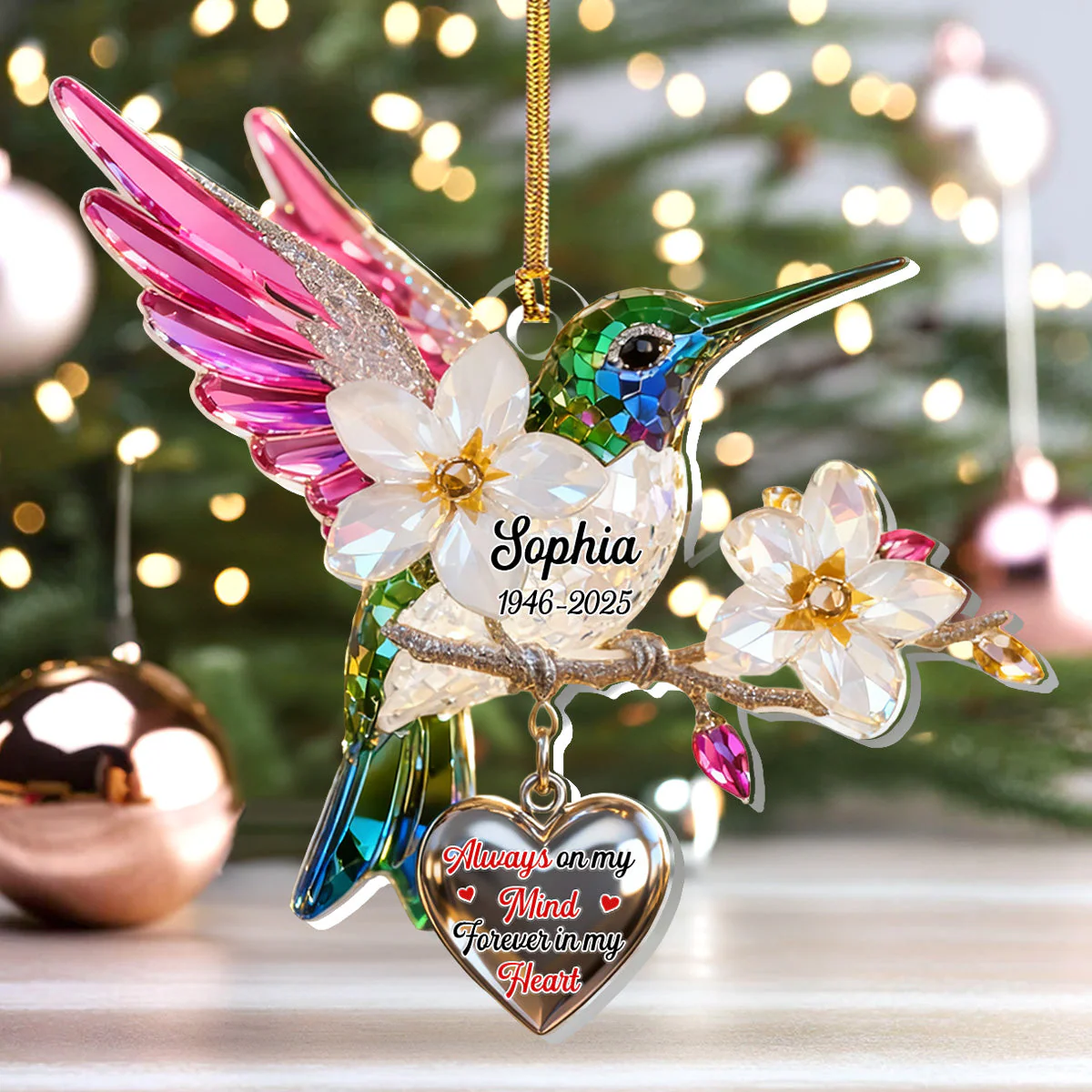 Always On My Mind Forever In My Heart - Personalized 1-Layer Acrylic Ornament HL128 - Image 5