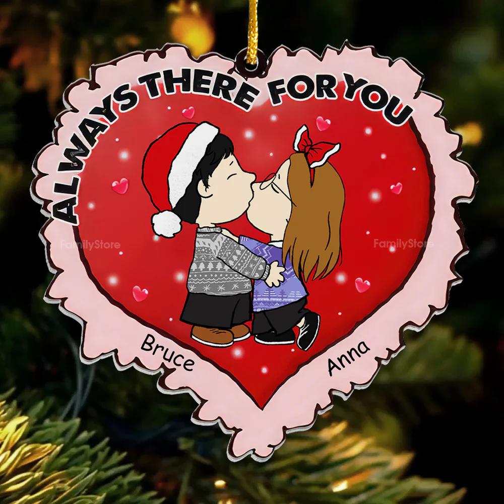 Always There For You Christmas Peanut - Personalized Acrylic Ornament - Gift For Couple, Husband Wife - CL45 NH96 - Image 4