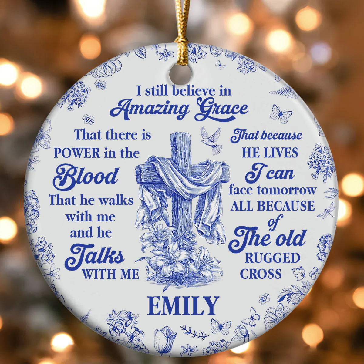 Amazing Grace - Personalized Ceramic Ornament TD118 - Image 4