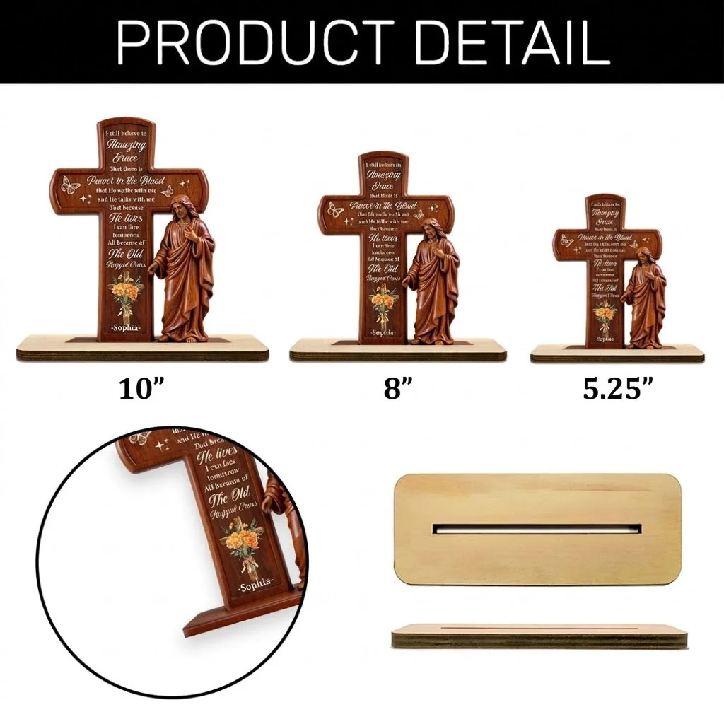 Amazing Grace - Personalized Shaped Wooden Plaque - Christian Gift BA01 - Image 7