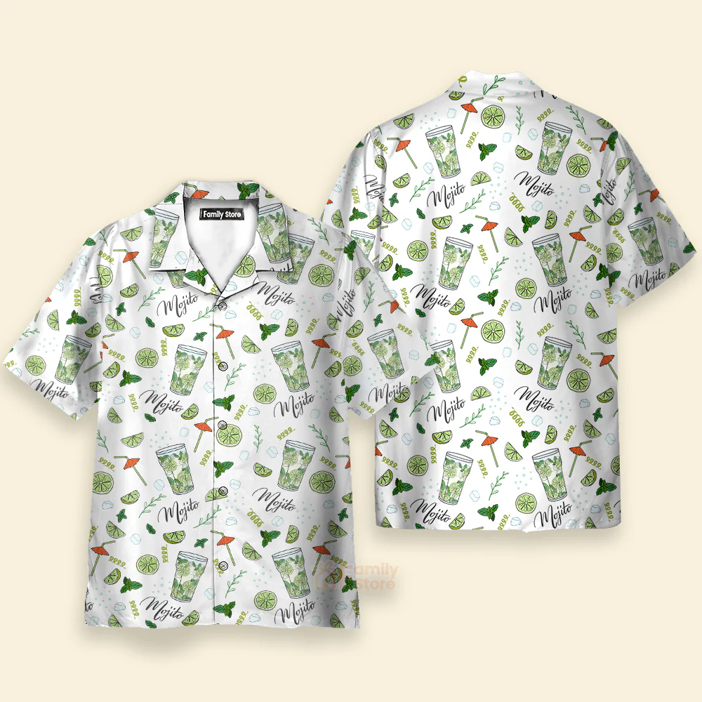 Amazing Mojito Green White Aloha Hawaiian Shirts For Men And For Women - Image 3