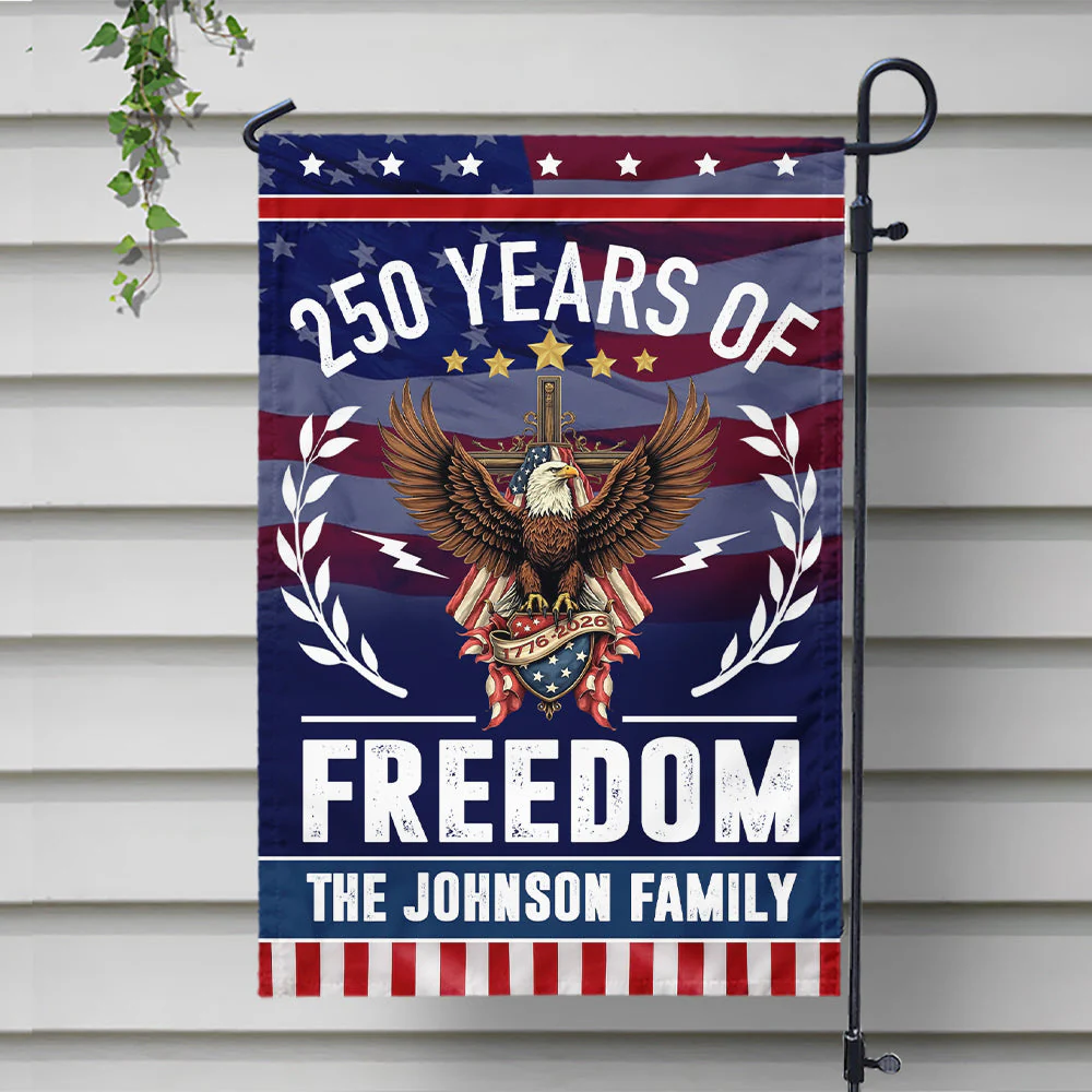 America 250 of Freedom With Eagle - Personalized Flag - Patriotic Gift For Family HN02 - Image 2