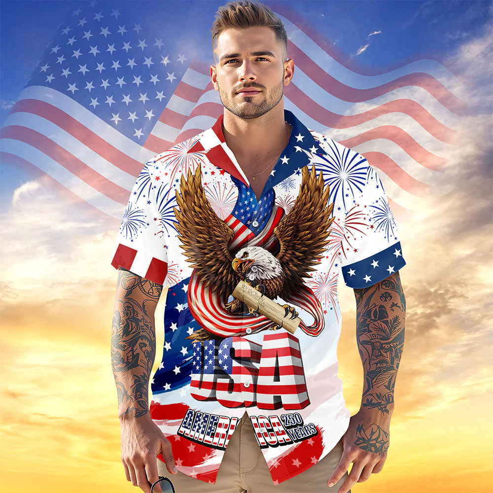 America 250 Years 1776-2026 - Hawaiian Shirt - Gift for Dad, Husband, Grandpa HN02 - Image 3