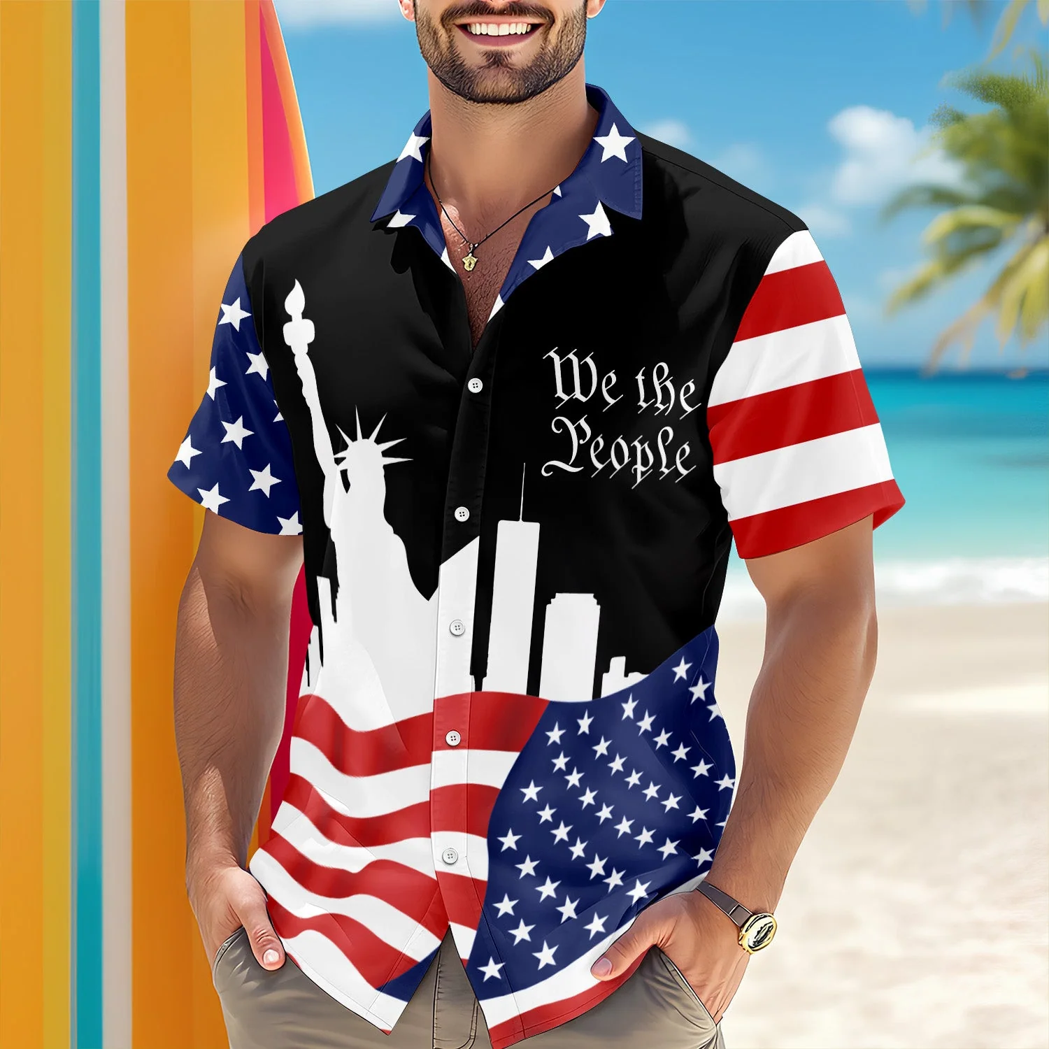 America 250 Years - Personalized Hawaiian Shirt - Gift for Dad, Husband, Grandpa HN02 - Image 2