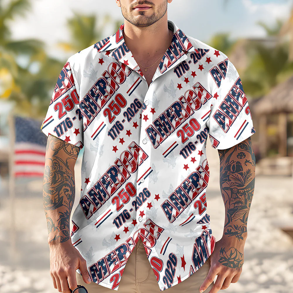 America 250 Years - Personalized Hawaiian Shirt - Gift for Dad, Husband, Grandpa HN02 - Image 2