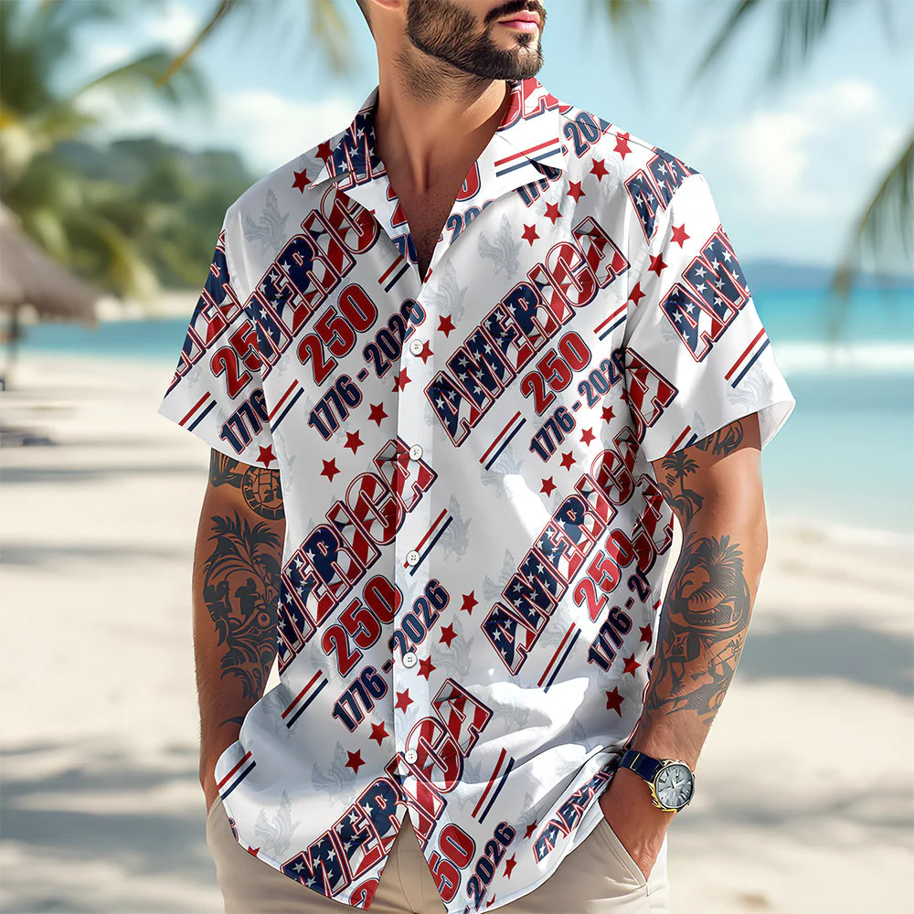 America 250 Years - Personalized Hawaiian Shirt - Gift for Dad, Husband, Grandpa HN02 - Image 3