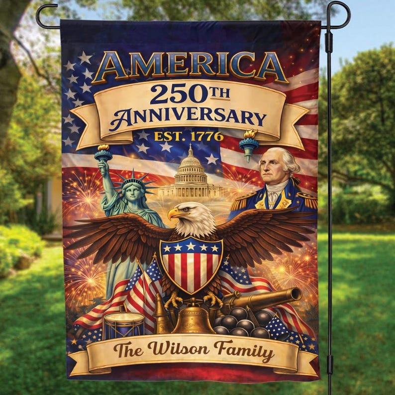 America 250th Anniversary Est 1776 Flag - Gift For Patriotic, Veterans | HN02