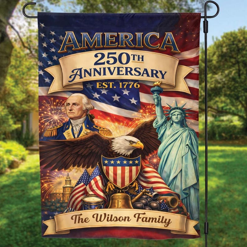 America 250th Anniversary Est 1776 Flag - Gift For Patriotic, Veterans | HN02 - Image 2