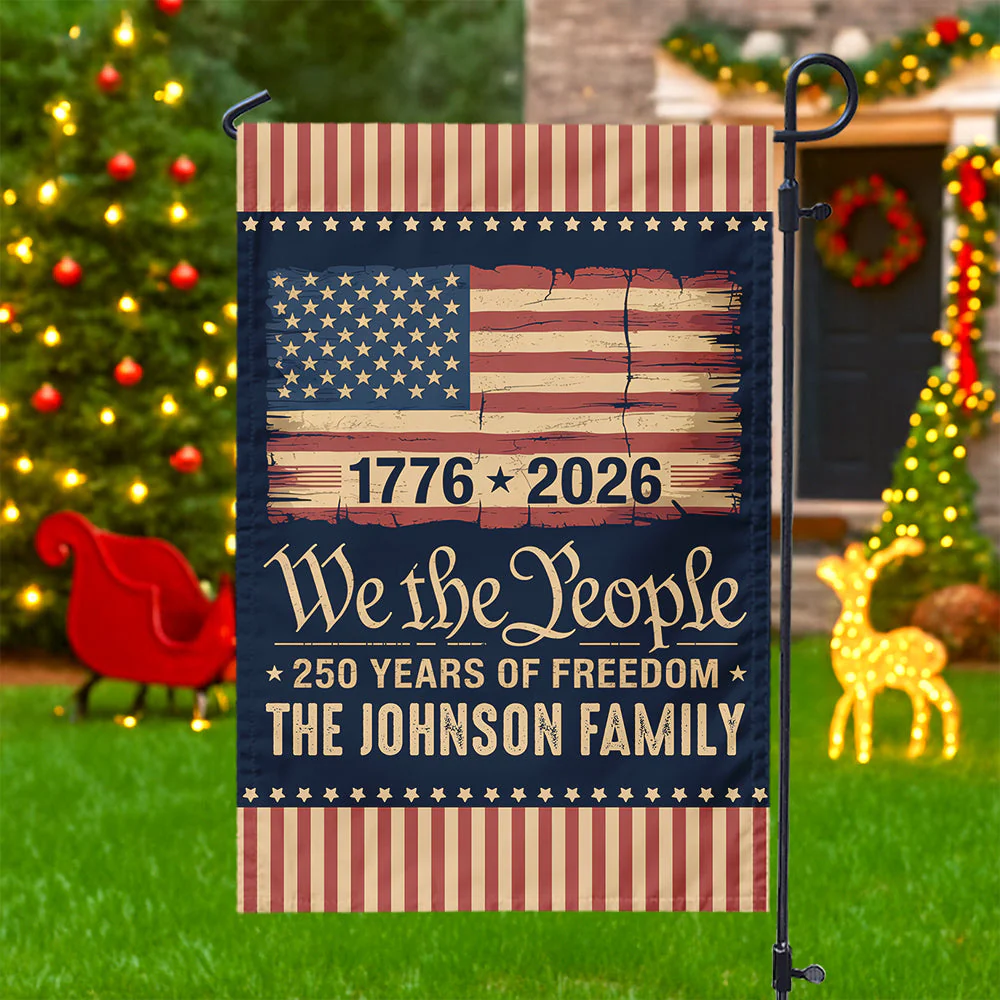 America 250th Birthday - Personalized Flag - Patriotic Gift For Family HN02 - Image 4