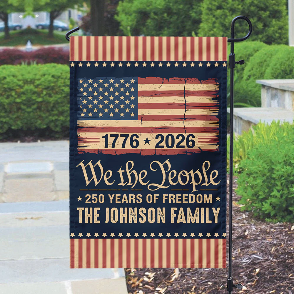 America 250th Birthday - Personalized Flag - Patriotic Gift For Family HN02 - Image 6