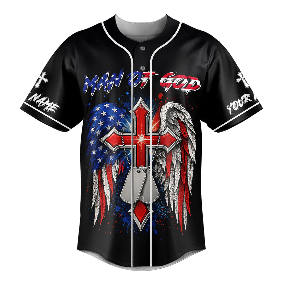 America Needs Jesus Custom Name Baseball Jersey - Christant Gift For Him - Image 2