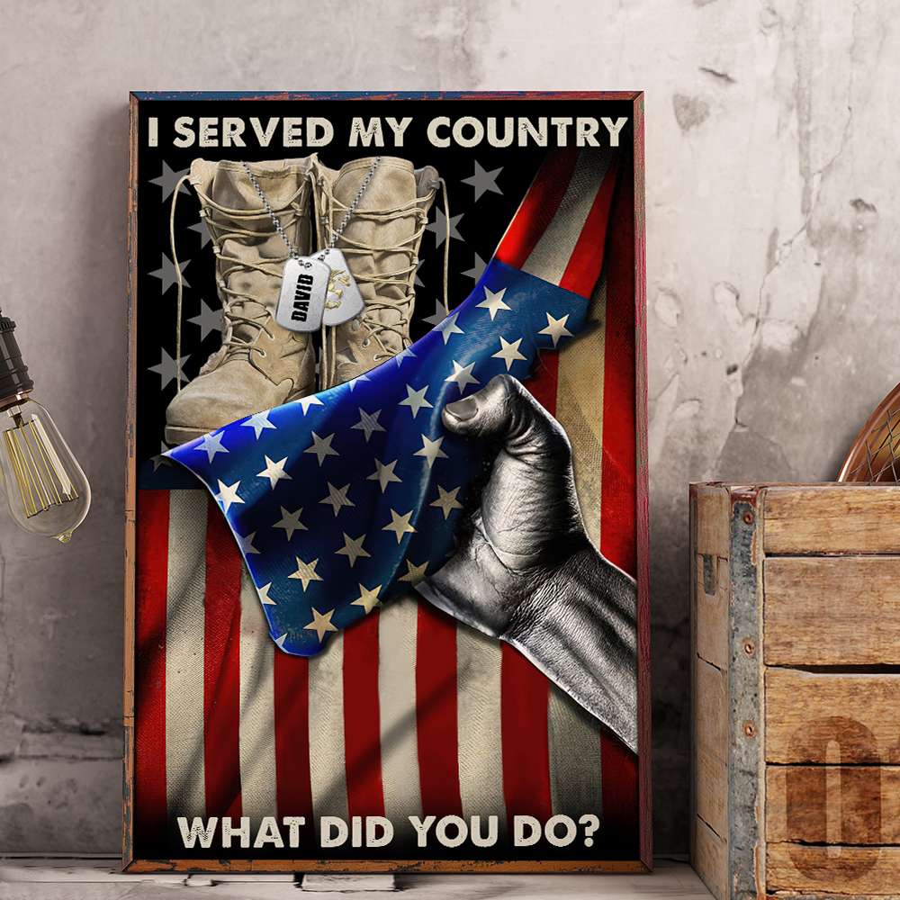 American Flag with Military Boots - Canvas Poster - Gift For Patriotic, Veteran | HN02 - Image 2
