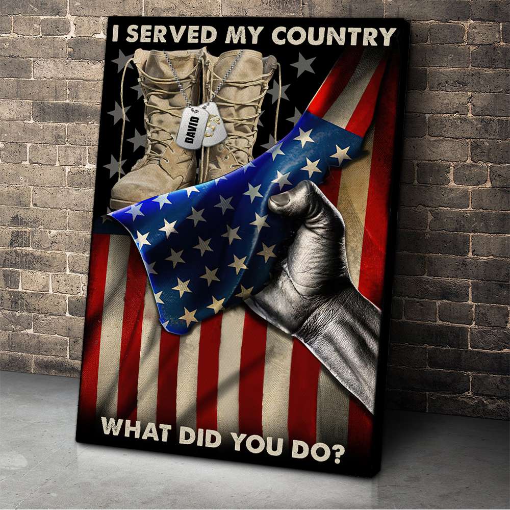 American Flag with Military Boots - Canvas Poster - Gift For Patriotic, Veteran | HN02 - Image 3