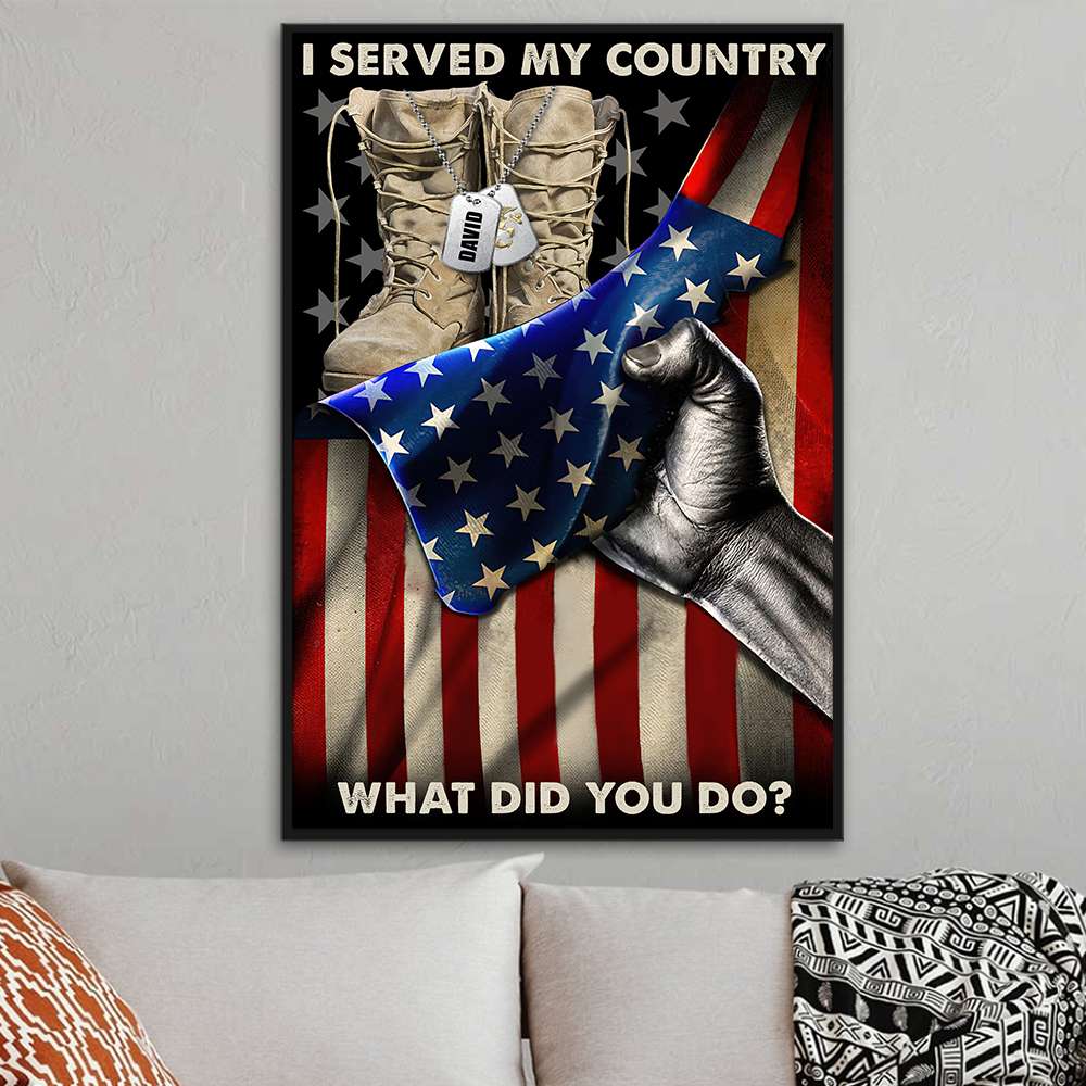 American Flag with Military Boots - Canvas Poster - Gift For Patriotic, Veteran | HN02 - Image 4
