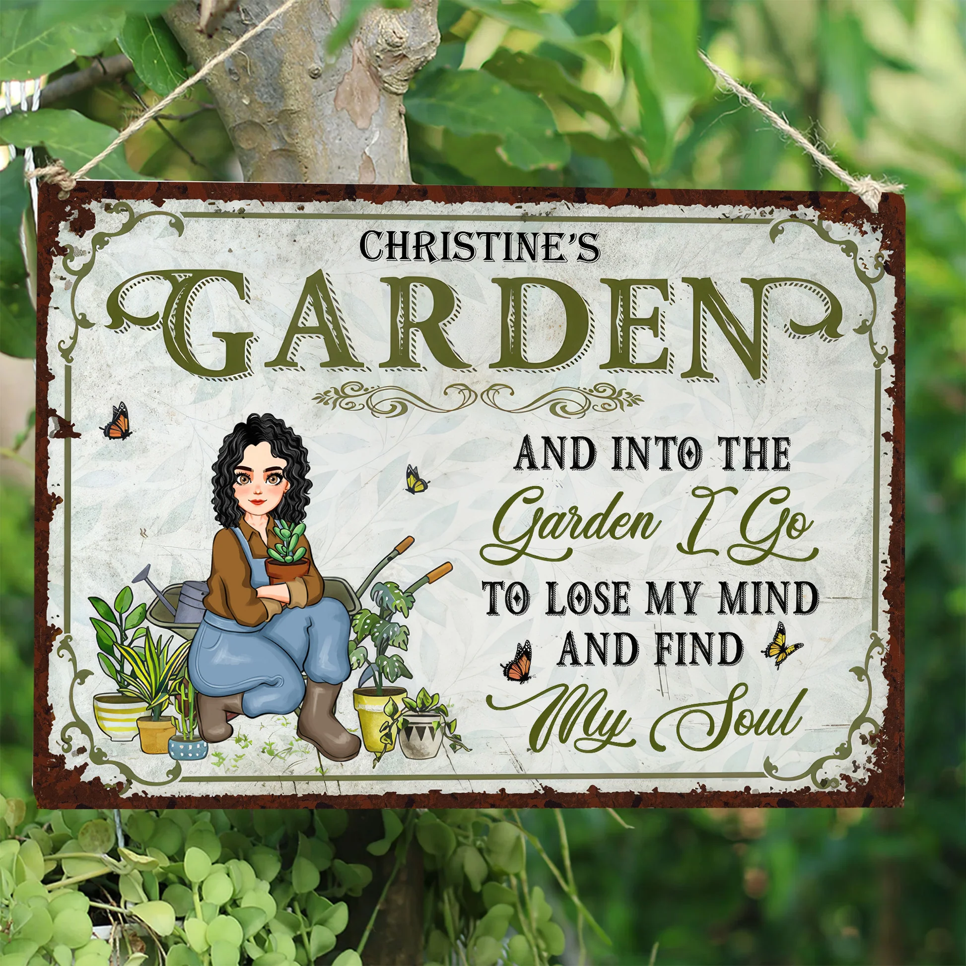 And Into The Garden I Go To Lose My Mind And Find My Soul - Personalized Metal Sign - Gift For Mom, Grandma, Mothers Day, Plant Lovers | GR17 NA94 - Image 4