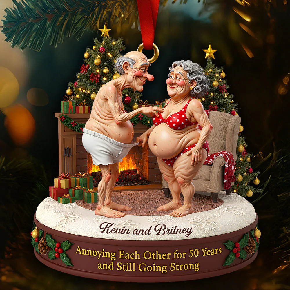 Annoying Each Other For 50 Years And Still Going Strong - Personalized Acrylic Ornament - Christmas Gift For Couple HH01 - Image 2