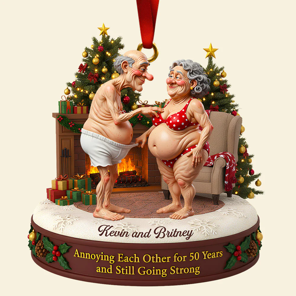 Annoying Each Other For 50 Years And Still Going Strong - Personalized Acrylic Ornament - Christmas Gift For Couple HH01 - Image 4