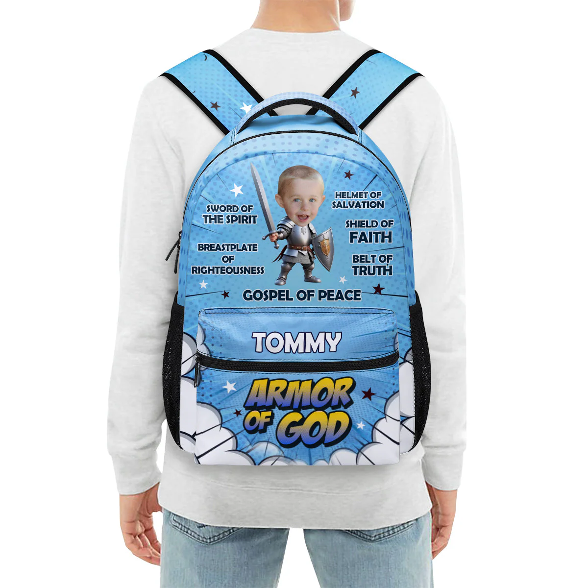 Armor Of God Little Warrior - Personalized Backpack - Gift For Kids TD118 - Image 4