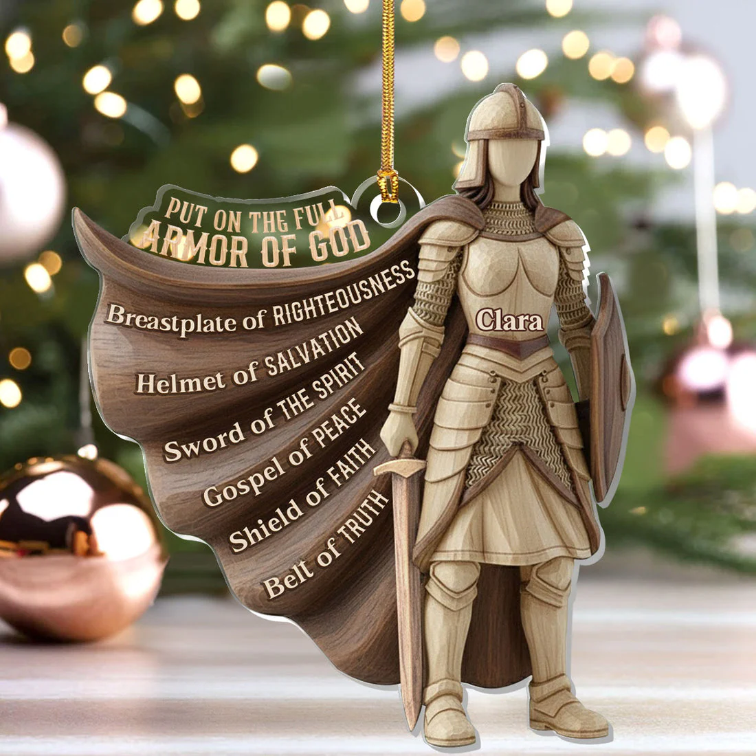Armor Of God - Personalized Acrylic Ornament TD118 - Image 4