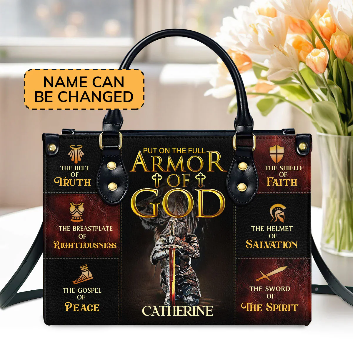 Armor Of God - Personalized Leather Handbag