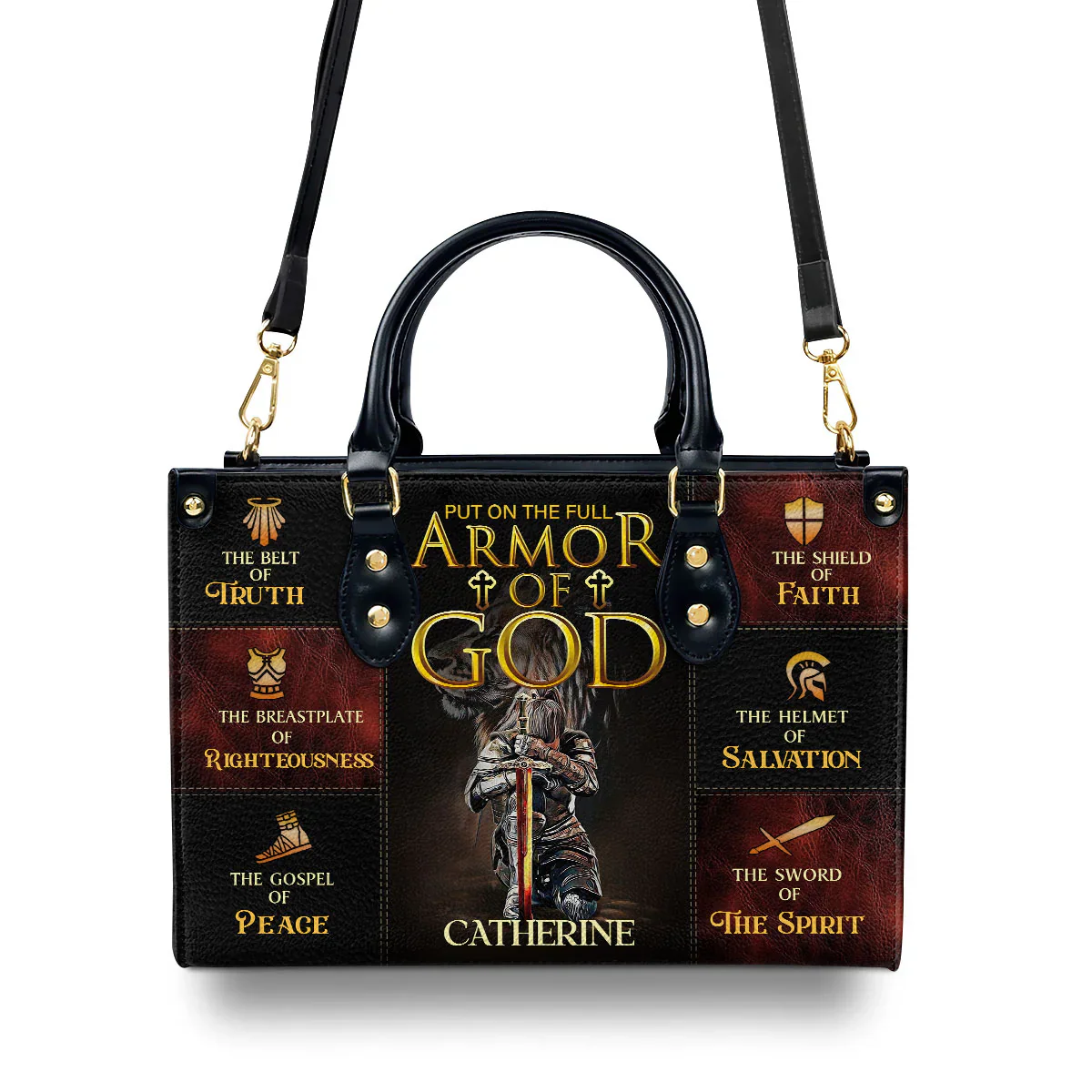 Armor Of God - Personalized Leather Handbag - Image 3